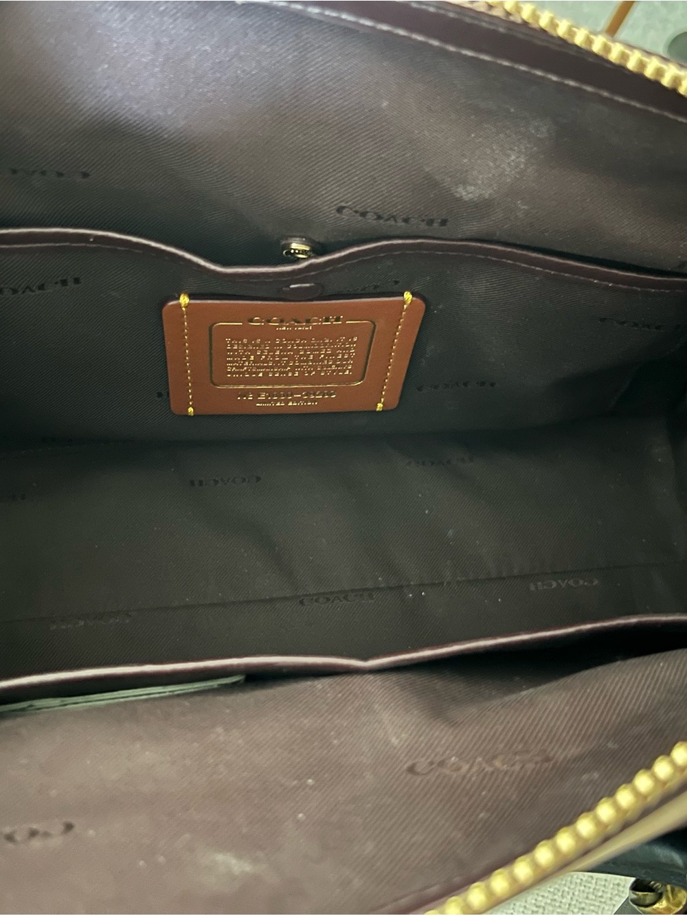 COACH Black and Beige Leather Bow Charm Satchel - Picture 5 of 6